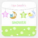 Moon and Stars Baby Shower Square Sticker