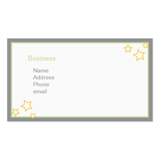 Moon and Stars Business Card (back side)