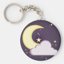 Moon and Stars Design Keychains