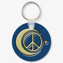 Moon and Stars for Peace keychains by makelovenotwar Moon and Stars for Peace keychains