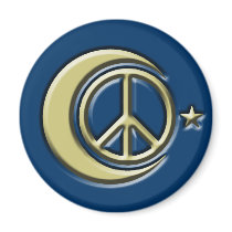 Moon and Stars for Peace magnets by makelovenotwar Moon and Stars for Peace magnets