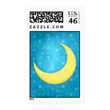 Moon and Stars Postage Stamp