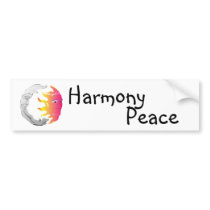 Moon And Sun, Harmony, Peace bumper stickers