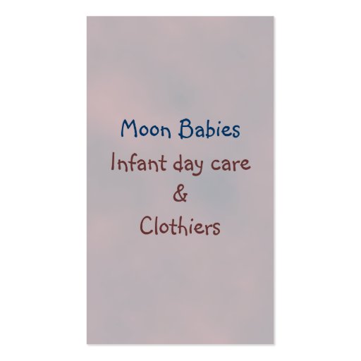 Moon Babies Standard Card Business Card Templates (back side)
