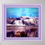 Moon behind Montains Posters