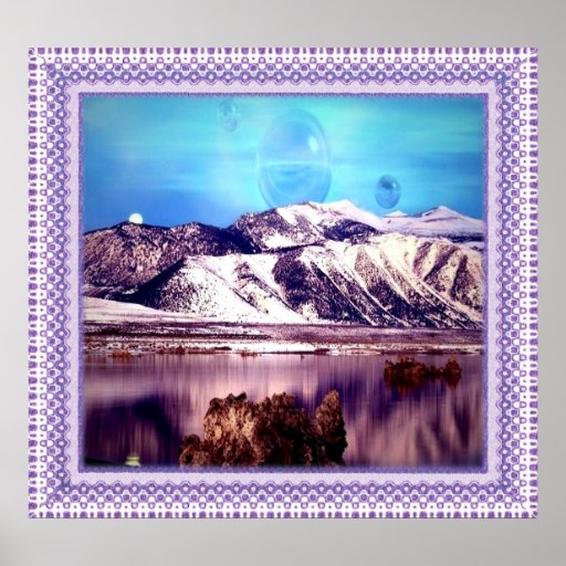 Moon behind Montains Posters