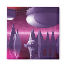 Moon Between two Oceans Magnet by 3DMOONMAN Moon Between two Oceans Magnet