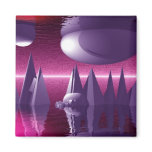 Moon Between two Oceans Magnet