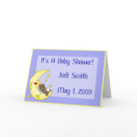 Moon & Boy Bear Invitation Greeting Card