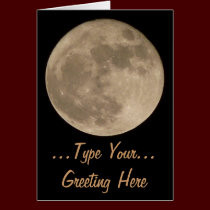 Moon Card Romantic Full Moon Blank Greeting Card cards