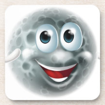 Moon cartoon man character coasters