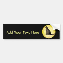 Moon Cat Bumper Stickers