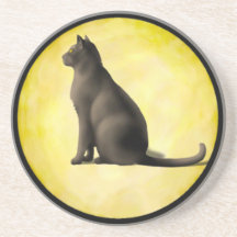 Moon Cat Drink Coasters