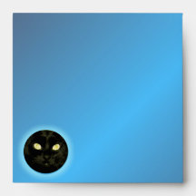 Moon Cat Halloween Party Invitation Envelopes