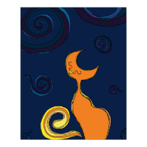 Moon Cat posters