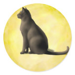 Moon Cat Round Sticker
