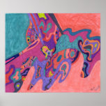 Moon Crashers, abstract art Print Moon Crashers, abstract art Print