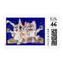 Moon Dance Bunnies Custom Postage Stamps