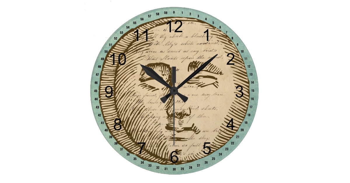 Moon Face Large Clock Zazzle