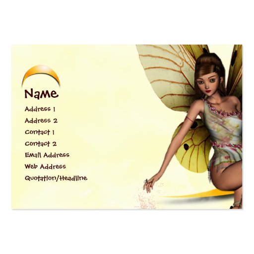 Moon Fairy Profile Card Business Card Template (front side)