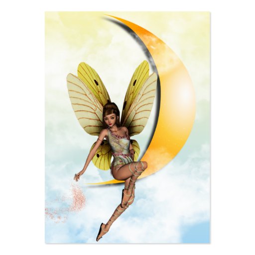 Moon Fairy Profile Card Business Card Template (back side)