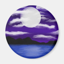 Moon Filled Night by Chrystal Suicide Fridge Magnets