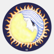 Moon Goddess Round Sticker