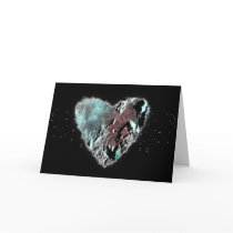 Moon Heart Sci Fi Valentine Love Romance Card