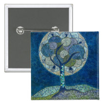moon in bloom (painting) button