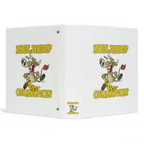 moon jumping champion champ cow funny cartoon vinyl binders