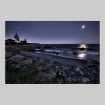 Moon Lit White Point Beach fine art print posters
