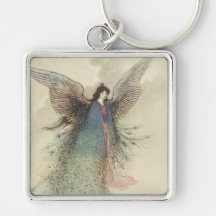 Moon Maiden Japanese Fairy by Warwick Goble Keychain
