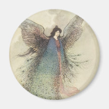 Moon Maiden Japanese Fairy by Warwick Goble Fridge Magnets