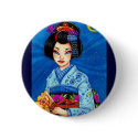 Moon Maiko button, Geisha Japanese Art