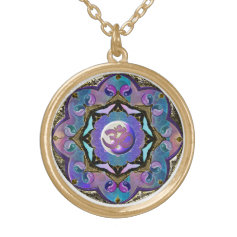Moon Mandala in Blue and Purple and Gold Jewelry