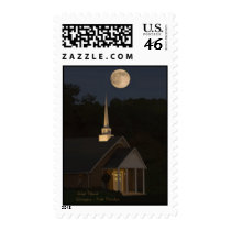 Moon Over Heath Church postage by lorienyart Moon Over Heath Church postage