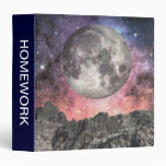 Moon Over Mountain Lake 3 Ring Binder