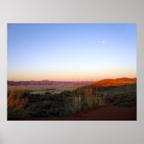 Moon over Namib Desert Print