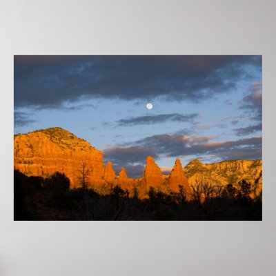 Moon Over Sedona, Arizona 2226 Print by SedonaPosters