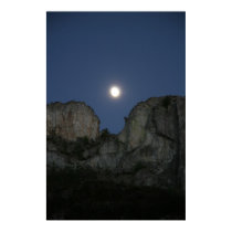 Moon Over Seneca Rock, West Virginia posters