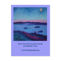Moon Over the Porcupine Islands • Maine Postcards by paintsquared Moon Over the Porcupine Islands • Maine Postcards
