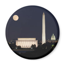 Moon over Washington DC Magnets