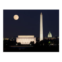 Moon over Washington DC Postcards