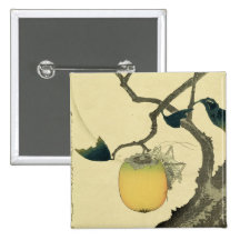 Moon, Persimmon and Grasshopper, 1807 Button