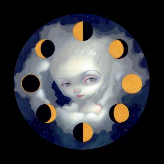 Moon Phases ART PRINT gothic fairy lowbrow big eye