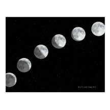 Moon phases postcards