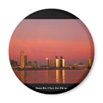 Moon Rise Over San Diego magnets