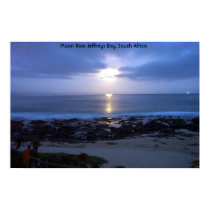 Moon Rise over Supertubes, J-Bay Bay, South Africa posters
