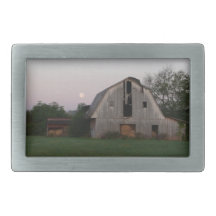Moon Rising over Full Barn Belt Buckles