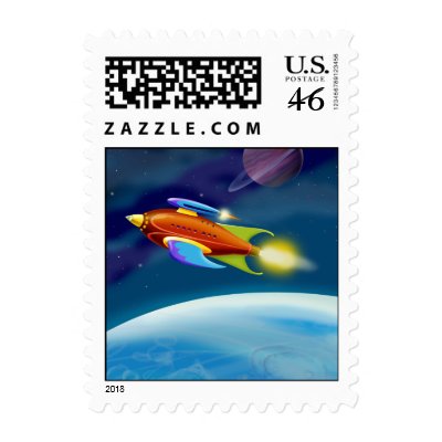 Moon Rocket Stamps by Windgate